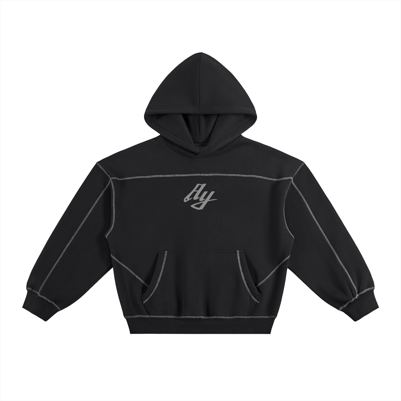 boxy hoodie (black)